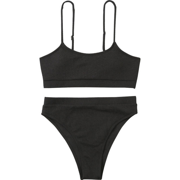 Dame triangel-bikini med struktureret tekstur Skovae