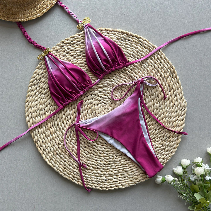 Dame bikini med elegant draperet design og justerbare stropper Stilla