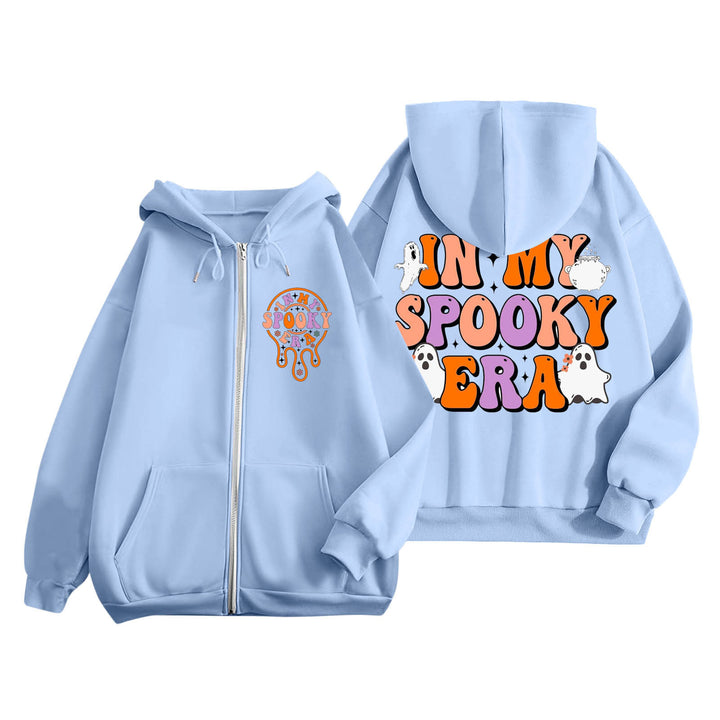 Kvinders hoodie med creepy print og kængurulommer Stilla