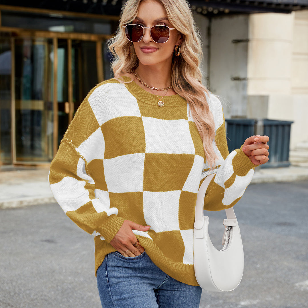 Dame ternet mønster sweater lavet af åndbart strik Stilla