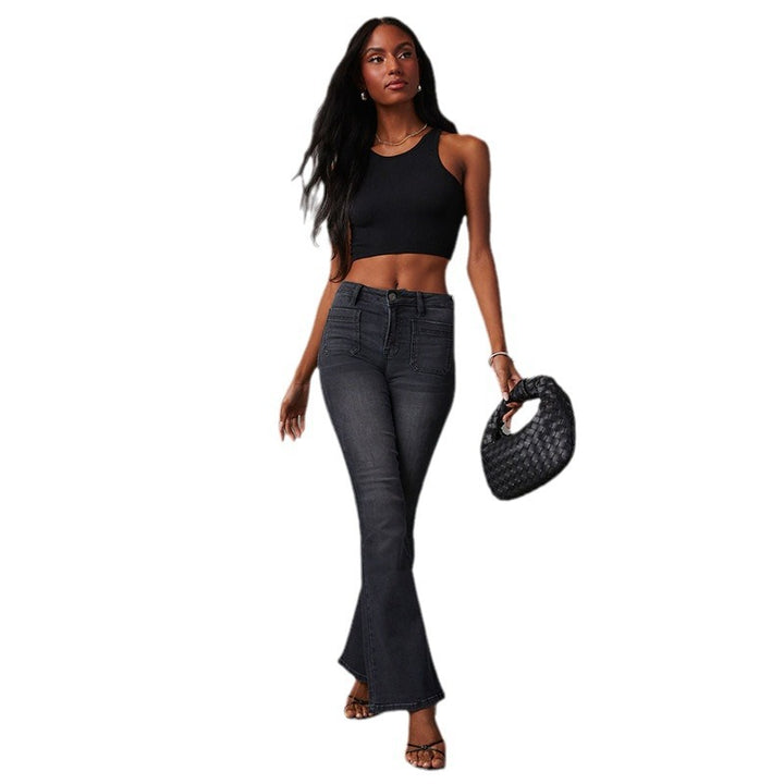 Dame Bootcut Jeans med høj talje og elegant vask Stilla