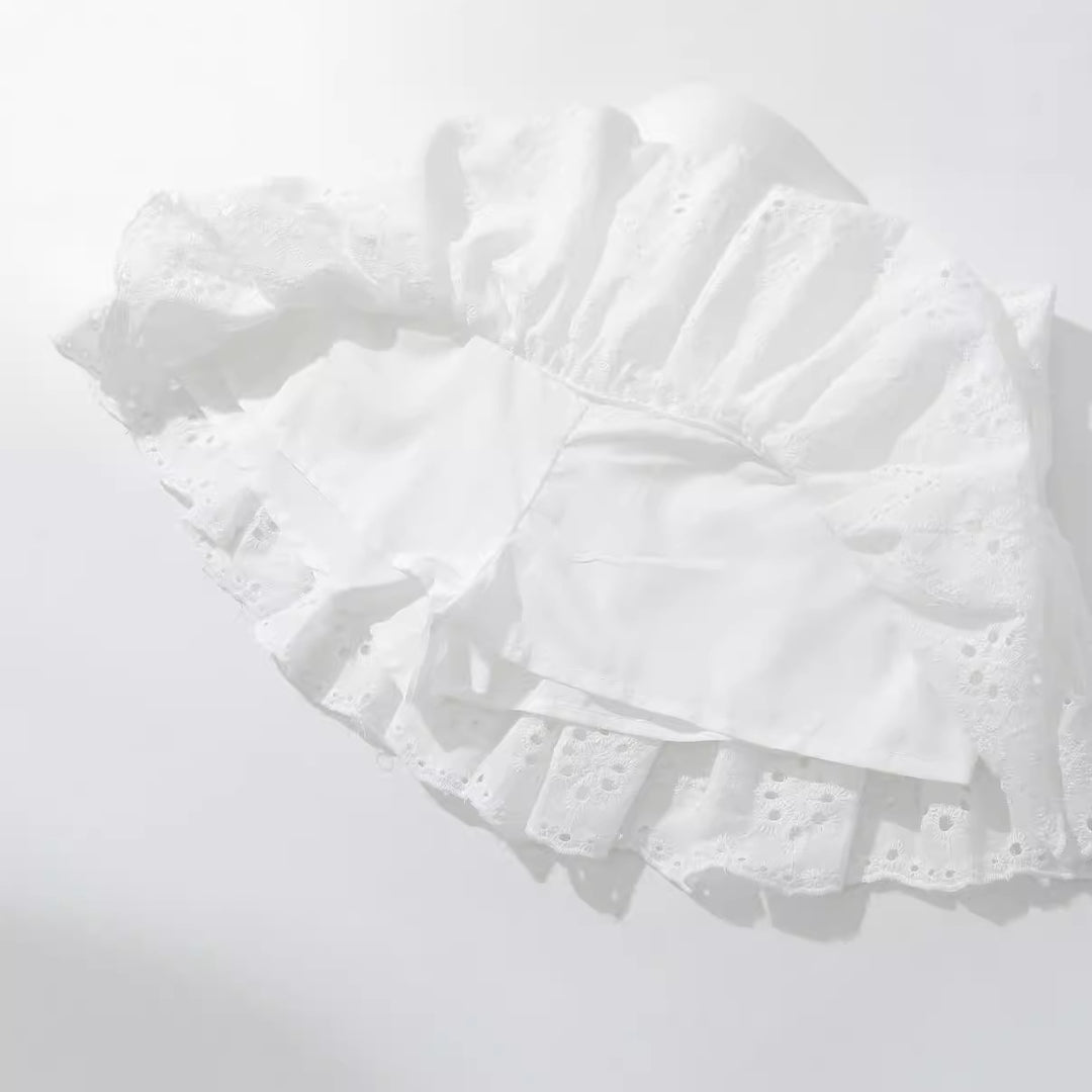 Femme Broderet Flæse Mini Skirt Stilla