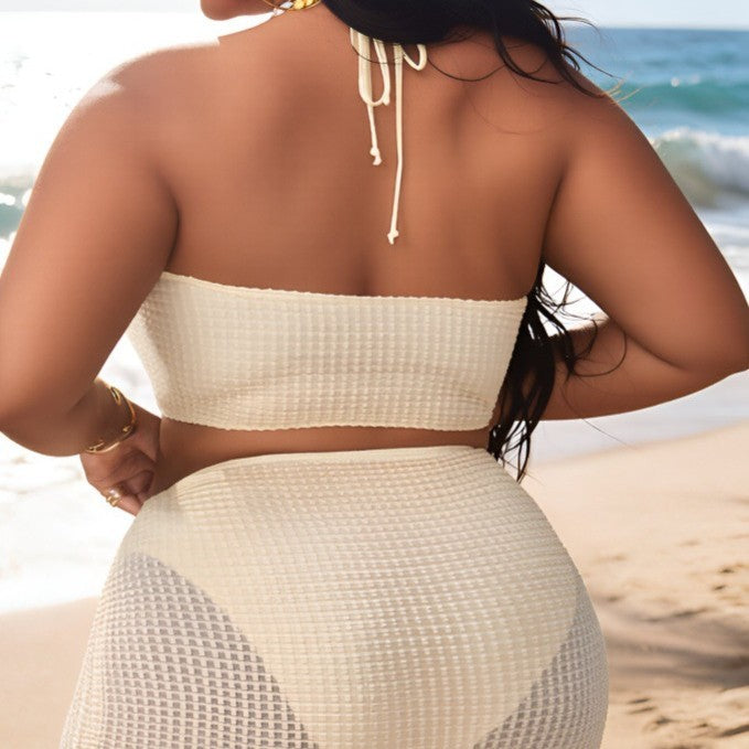 Dame Bandeau-bikini med asymmetrisk nederdel Skovae