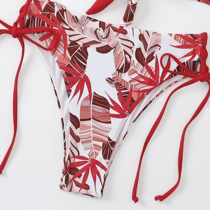 Dame To-delt Bikini-sæt med asymmetrisk top og justerbare bindebånd Stilla