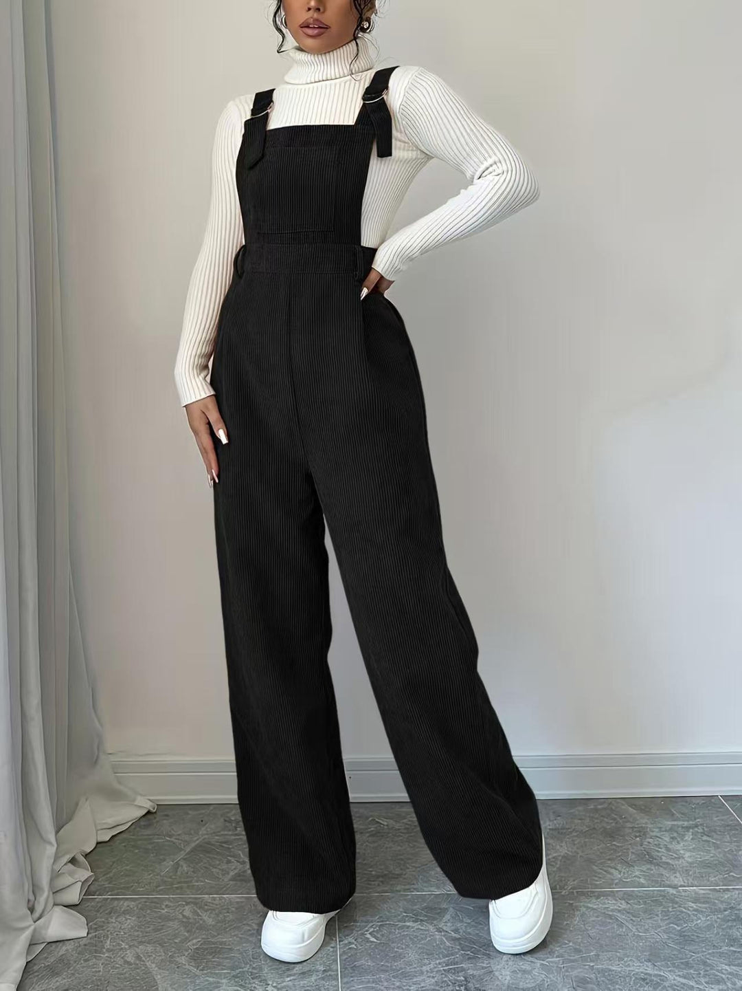 Kvinders afslappet skåret kord jumpsuit Stilla