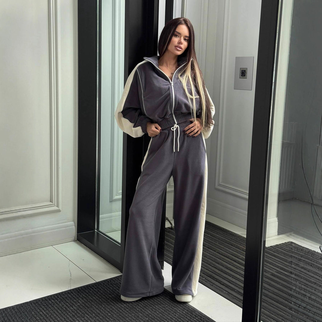 Kvinders oversized tracksuit med grafisk print og brede bukser Stilla