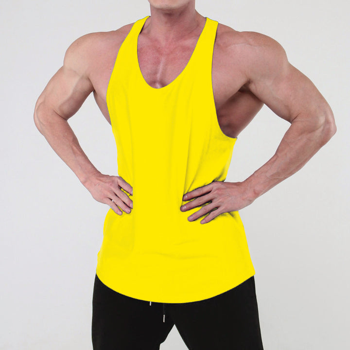 Herren Fitness Tanktop i åndbart bomuldsblandingsmaterial med racerback-snit Stilla