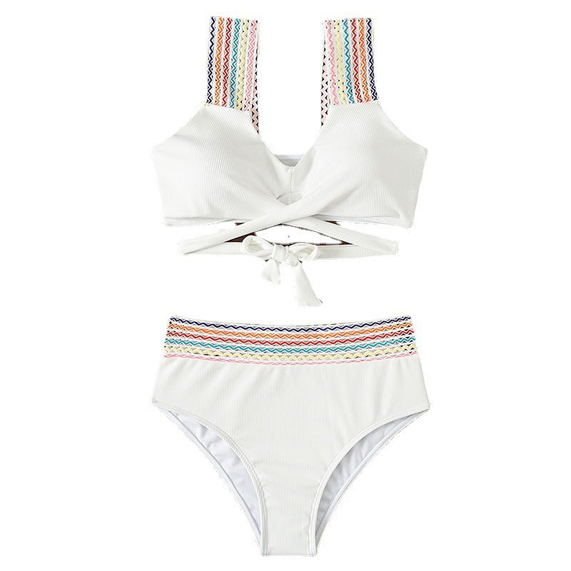 Dame Højtaljet Bikini med innovativ indpakningsdesign Skovae