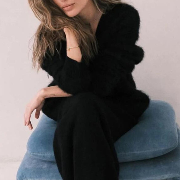 Femme Blød og Fuzzy Cardigan Jakke Stilla