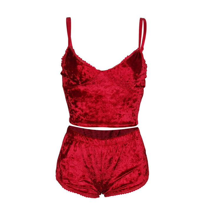 Dame Stiletto Velvet-Bikini-Sæt med raffinerede detaljer Stilla