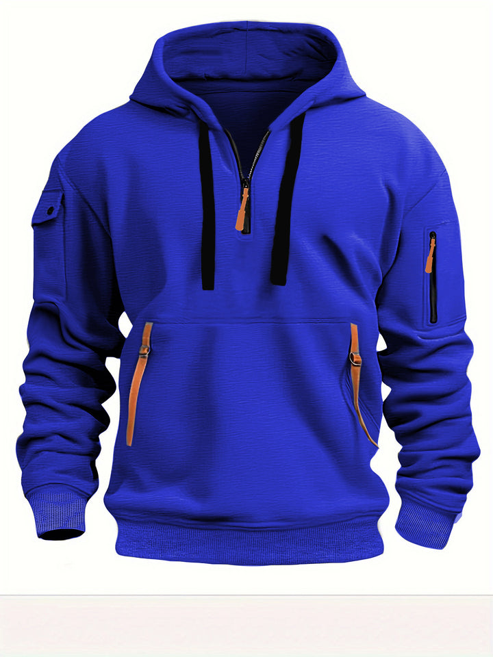 Kvindernes hætte sweatshirt med funktionelle lommer og moderne høj krave Skovae