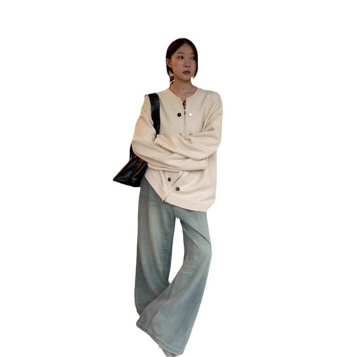 Kvinders oversized cardigan med knapdetaljer og afslappet snit Stilla