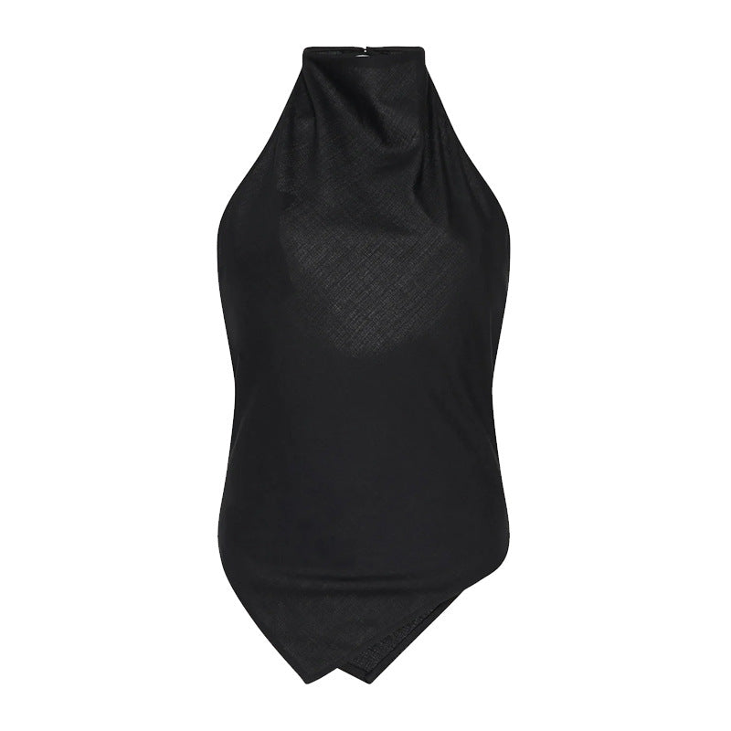 Dame Elegant top med asymmetrisk krave Stilla