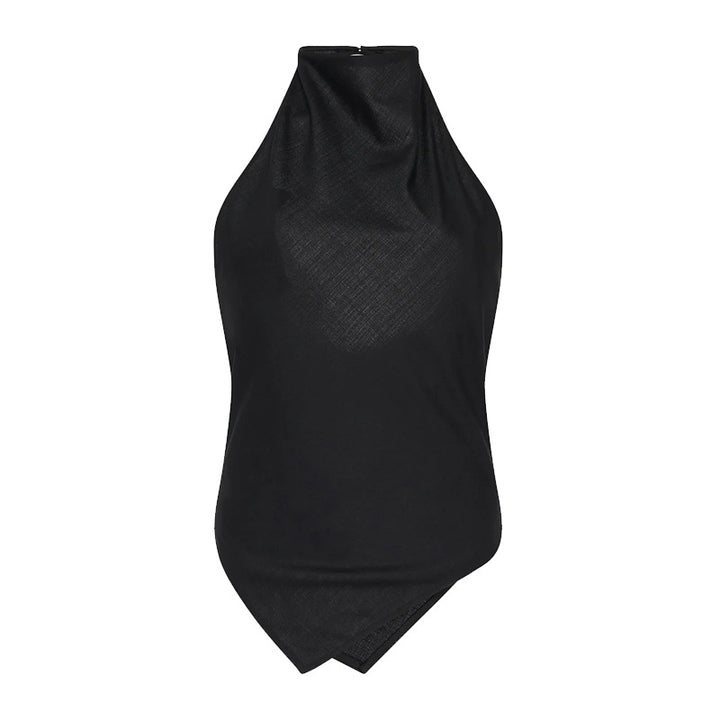 Dame Elegant top med asymmetrisk krave Stilla