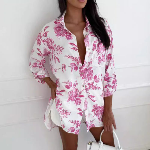 Dame Mode Bluse med florale mønstre og oversized snit Stilla