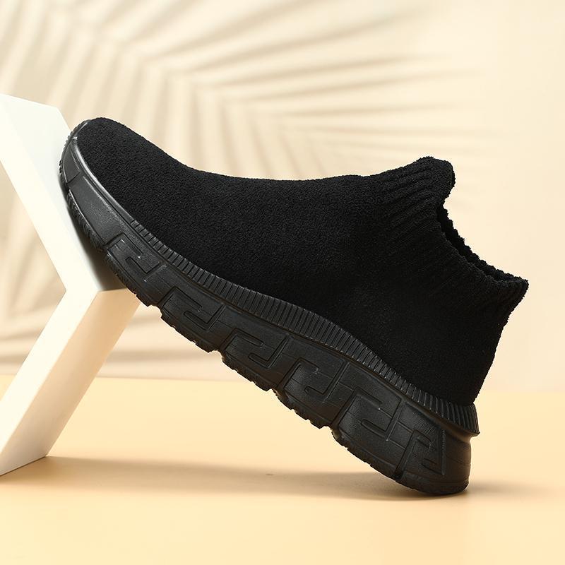 Dame nan hyggelige Sok-Sneaker i teddy-velour med elastisk skaft og stødabsorberende profilsål Skovae