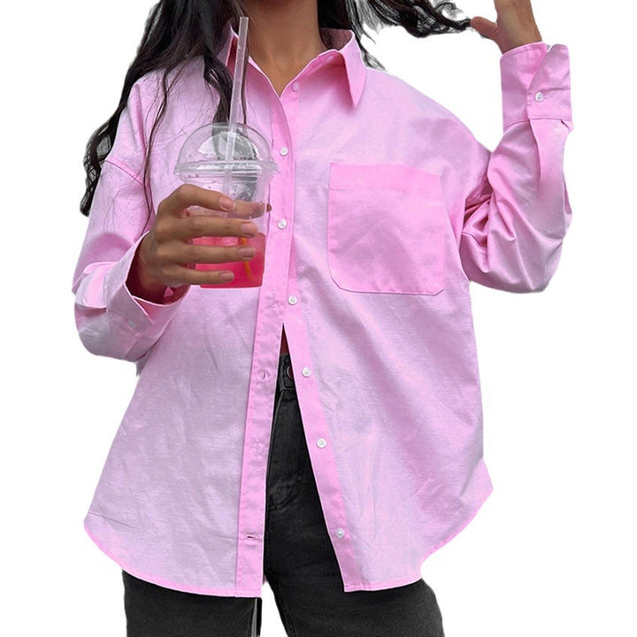 Dame Oversized Bluse med klassisk krave og afslappet snit Stilla