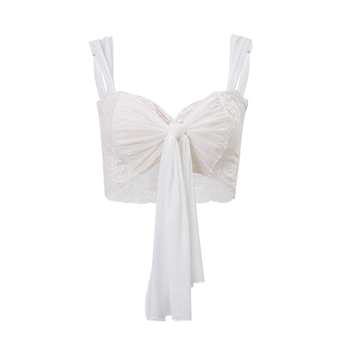 Dame spids-bustier med elegant sløjfedekoration Stilla
