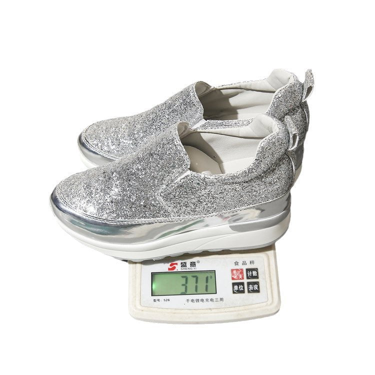 Dame Slip-On Sneakers med glitrende overflade og skridsikker sål Stilla