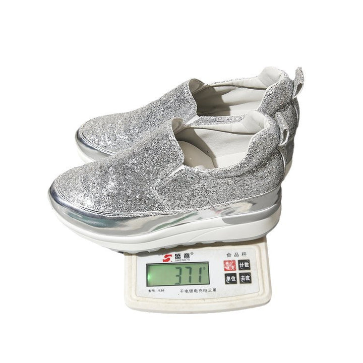 Dame Slip-On Sneakers med glitrende overflade og skridsikker sål Stilla
