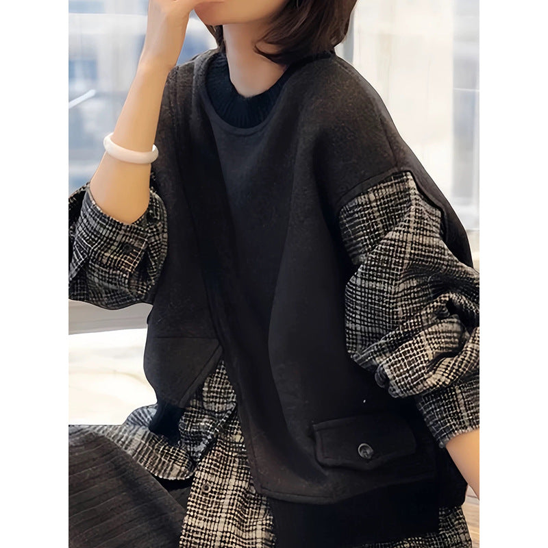 Dame afslappet sweater med elegant broderet design og moderne svajende ærmer Stilla