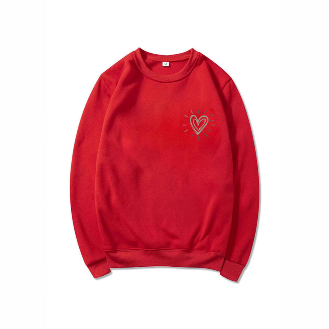 Kvinderne Oversized Hoodie med Sødt Hjerte Motiv og Casual Snit Stilla