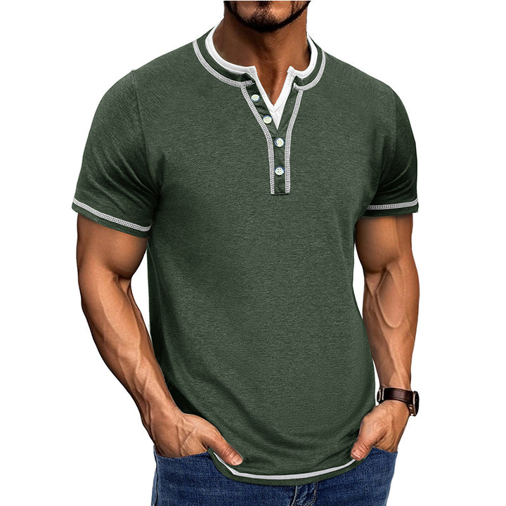 Herrer Kortærmet Henley-shirt med elegant knapliste og behagelig pasform Stilla