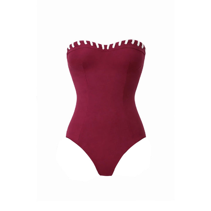 Dame bikini-sæt med moderigtig high-waist trusser og overalls fra Skovae