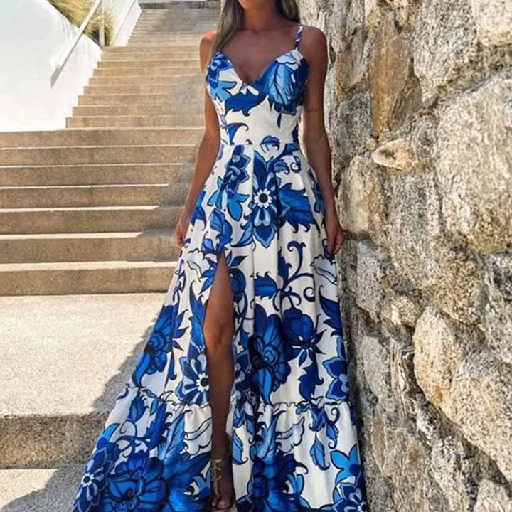 Dame Maxi-kjole med blomsterprint Stilla