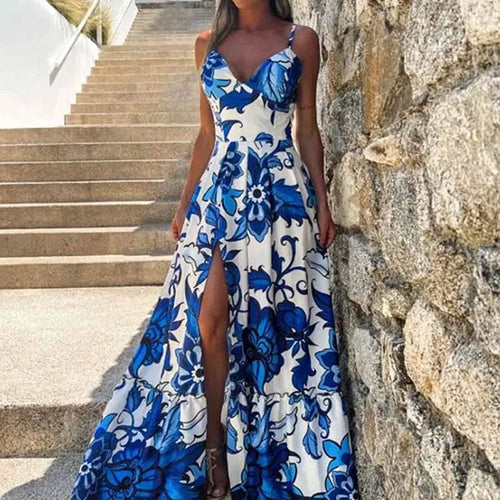 Dame Maxi-kjole med blomsterprint Stilla