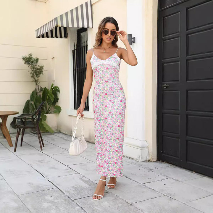 Femme Floral Trykt Slip Maxi Kjole Stilla