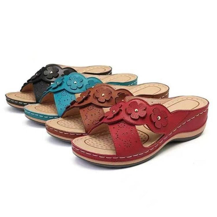 Dame Komfortable Sandaler med mode blomsterapplikationer Stilla