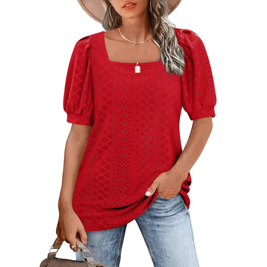 Dame Elegant Puffærmer Bluse Stilla