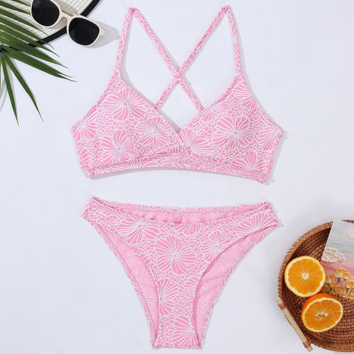 Dame bikini sæt med floralt design og komfortabelt snit Skovae