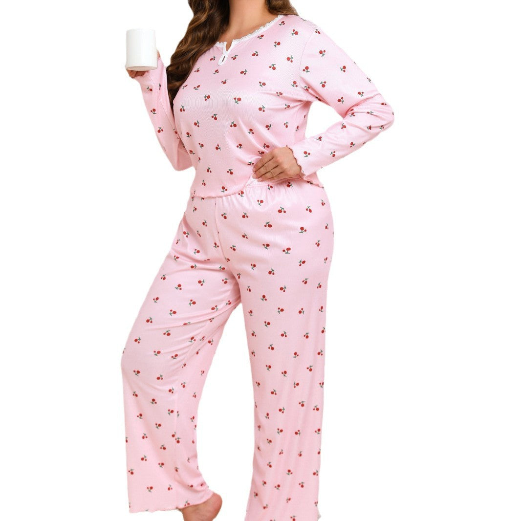 Dame Comfort-Pyjama-sæt med delikat blomsterdesign Stilla