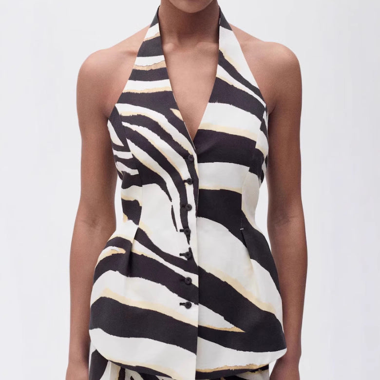 Dame vidde Zebra-Print Bukser Stilla