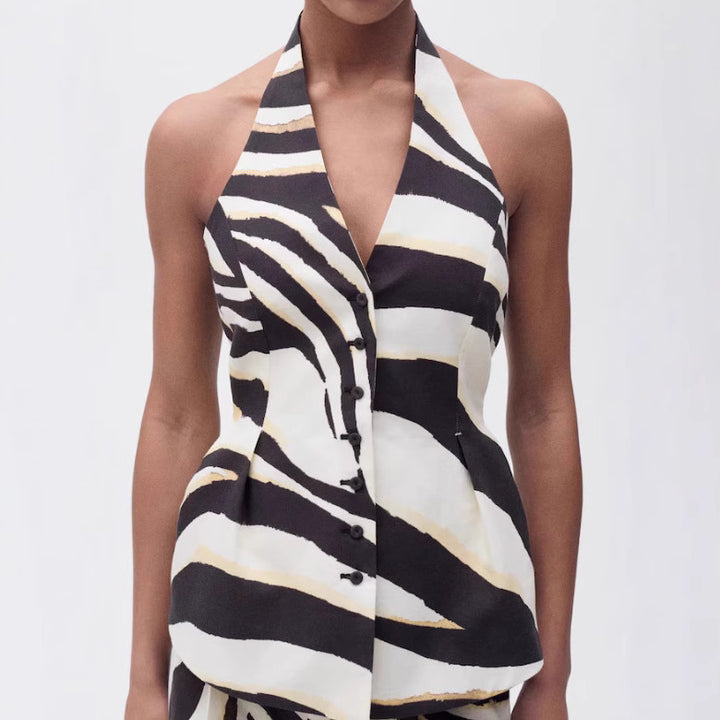 Dame vidde Zebra-Print Bukser Stilla