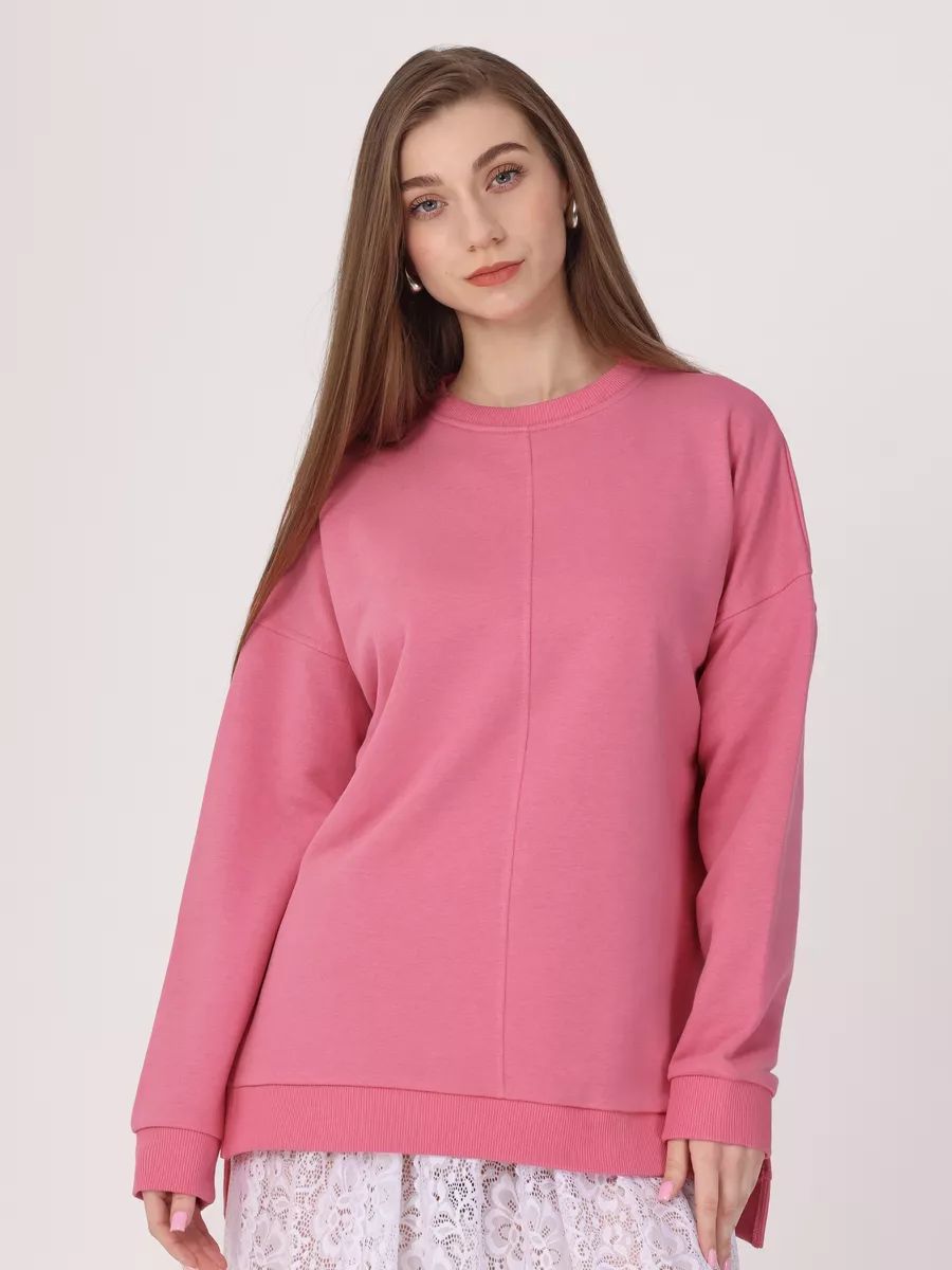 Dame oversized sweater med sidelommer og afslappet snit Stilla