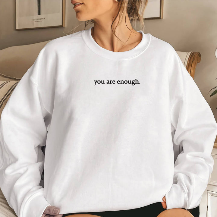 Kvinders sweatshirt med inspirerende skrift Skovae
