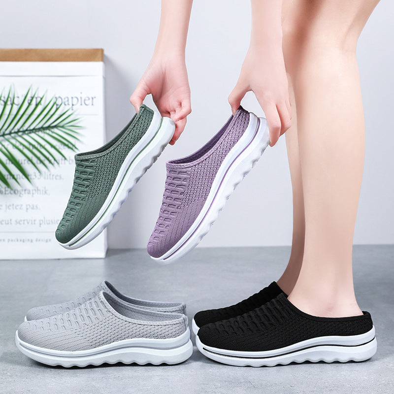 Femme Åndbare Strik-Slippers med Polstret Sål Stilla