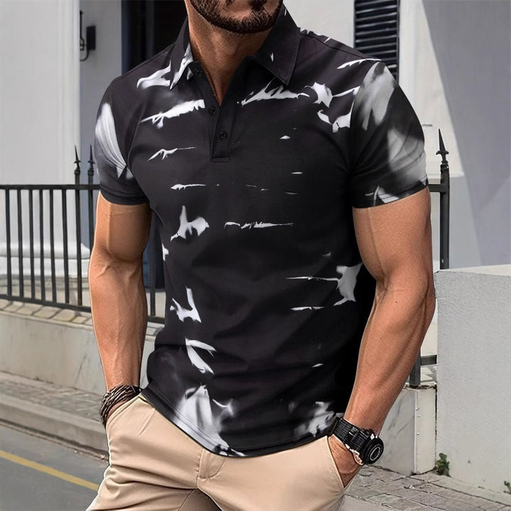 Herre moderne polo t-shirt med unikt mønster Stilla