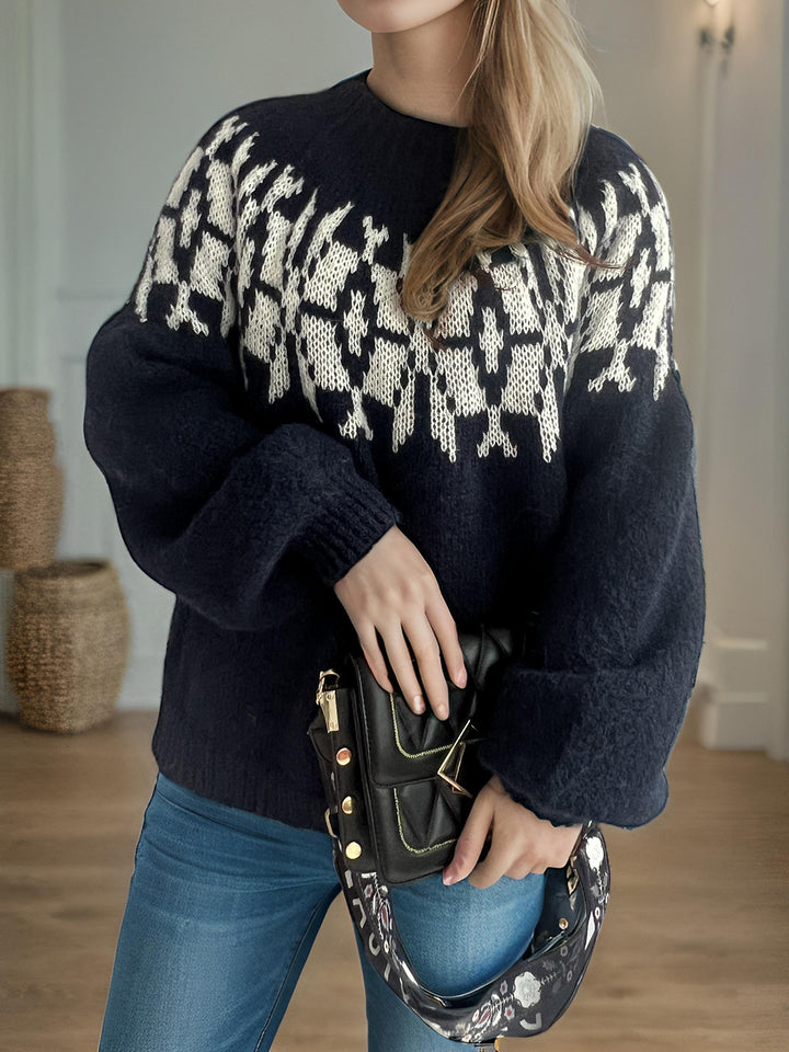 Kvinders behagelige sweater med moderne norsk mønster Stilla