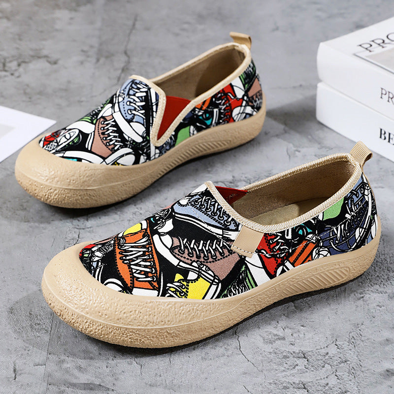 Dame Lettere Slip-On Fritidsko med farverigt design og skridsikker sål Stilla