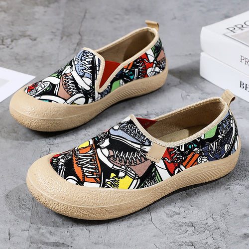 Dame Lettere Slip-On Fritidsko med farverigt design og skridsikker sål Stilla