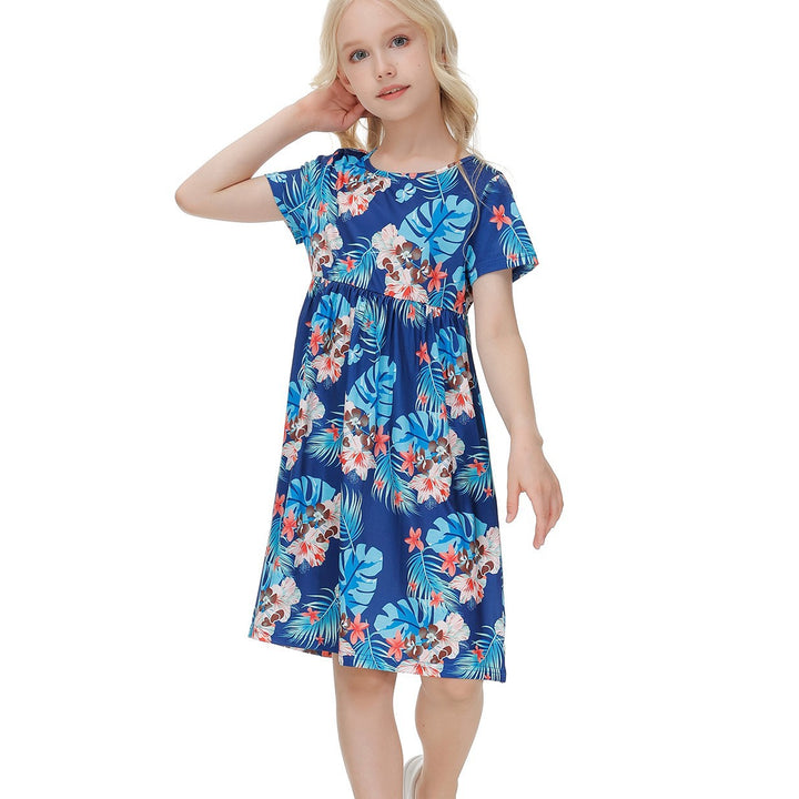 Dame fritidskjole med blomstret design og blødt jersey-materiale Stilla