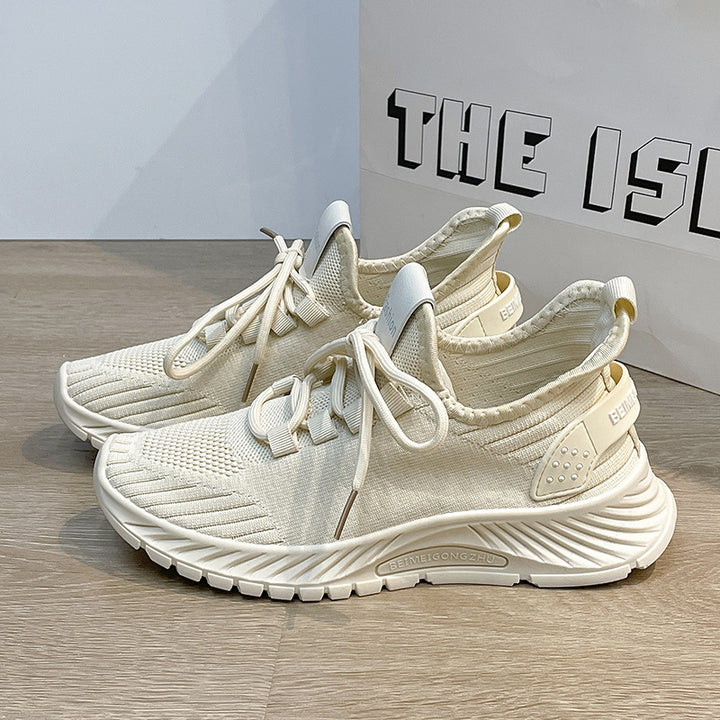 Dame Sporty Sneakers med åndbar strik-overflade og dämpende sål Stilla