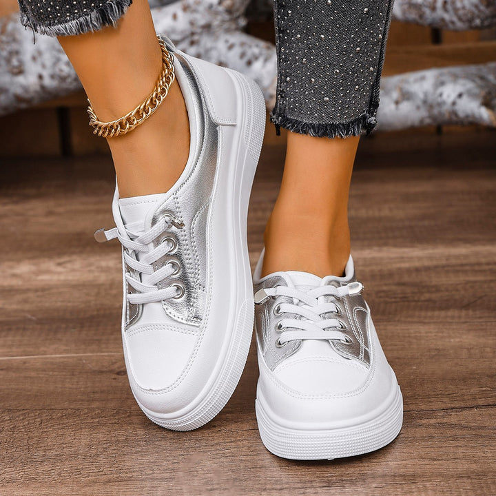 Dame mode Sneakers med elegant Metallic-applikation Stilla