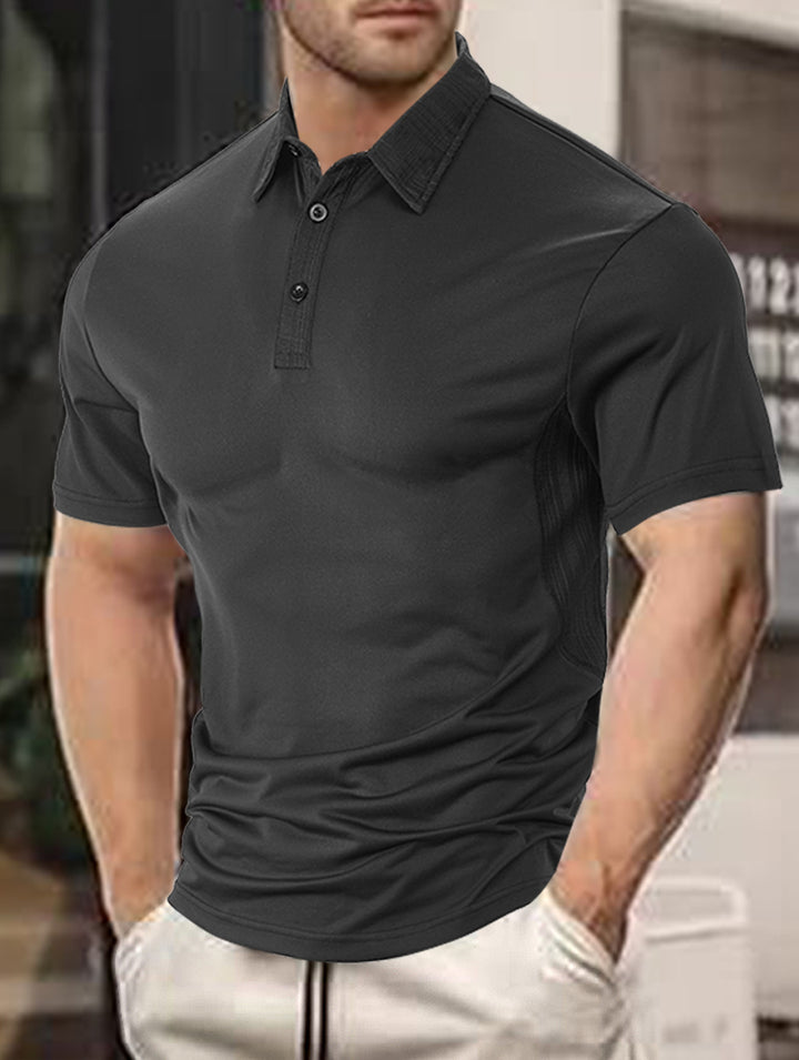 Herrer Poloshirt med åndbare egenskaber og moderne krave Stilla