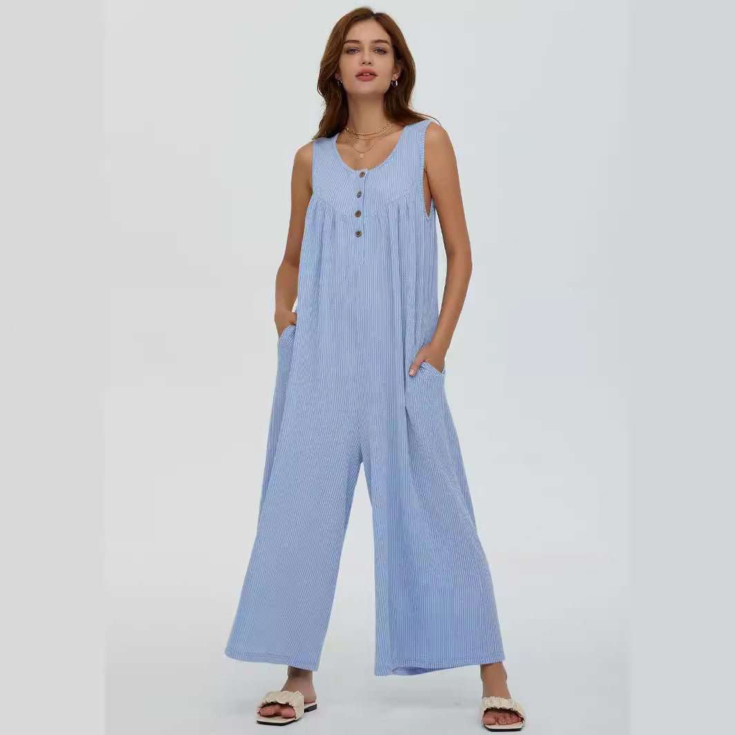 Dame Let Stribet Overall Stilla