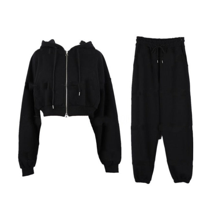 Kvinders afslappede sæt med cropped hoodie og joggerbukser Stilla